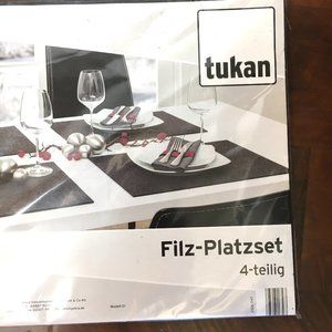 Halloween Dark Charcoal Grey Placemats Tukan Filz-Platzset Grey NWT NOS